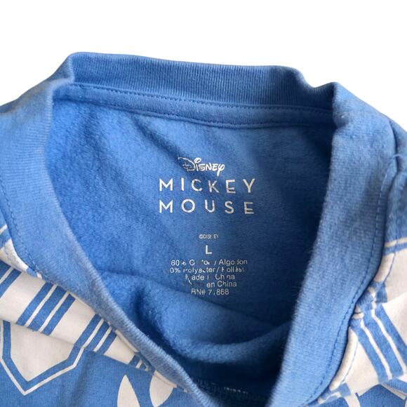 Disney Original Mickey Mouse Champion Blue Crewneck Fleece Sweatshirt Women Sz L - Picture 5 of 8